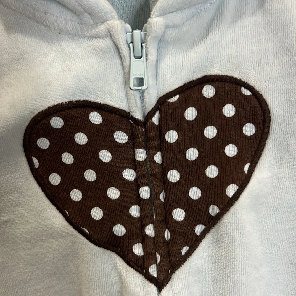 Vintage Gymboree Hoodie Coat Girls Best Friend Blue Hoodie Polka Dot Y2K Zip Up